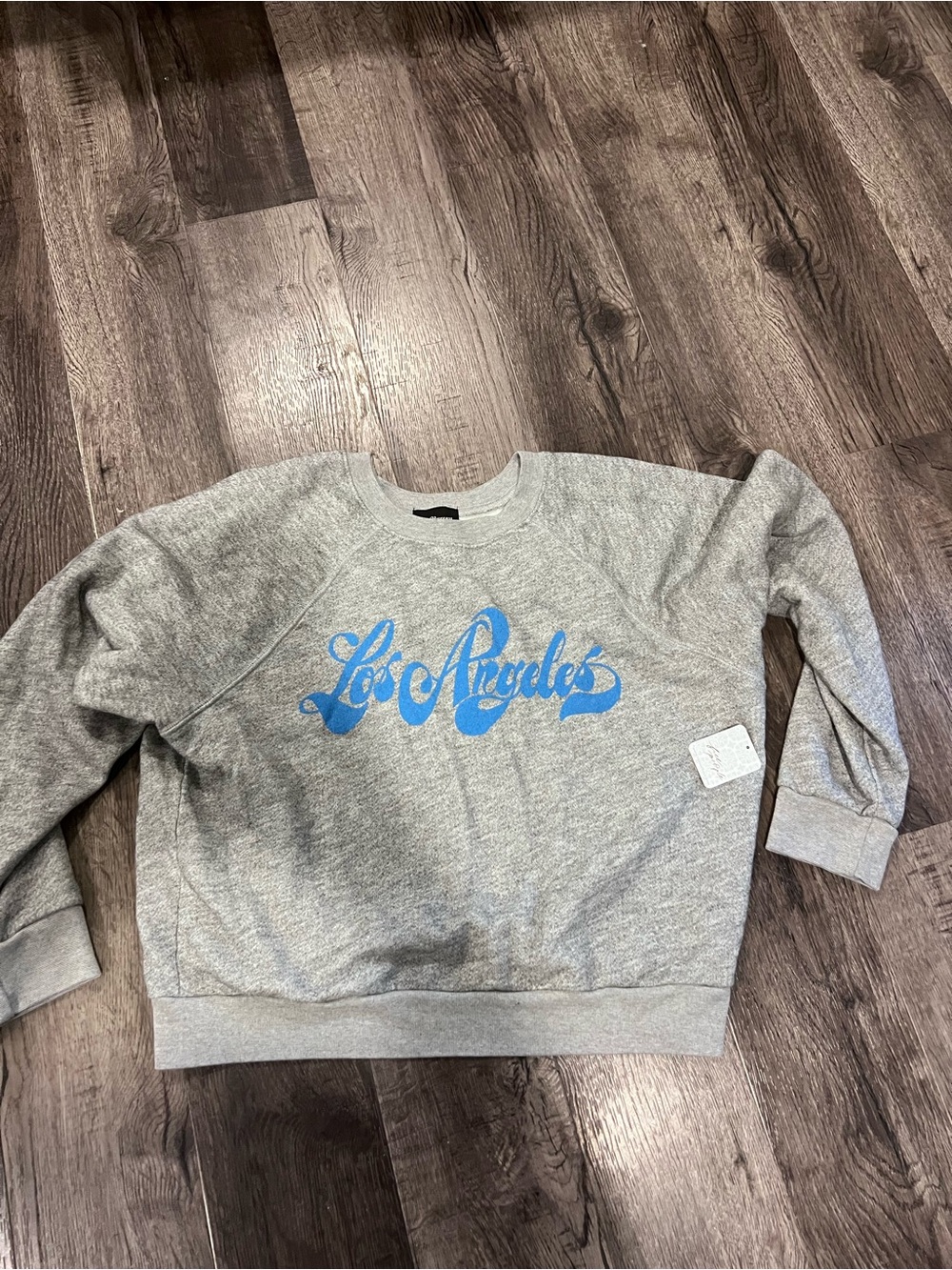 Free People Gray Sweatshirt with Blue "Los Angeles" Script